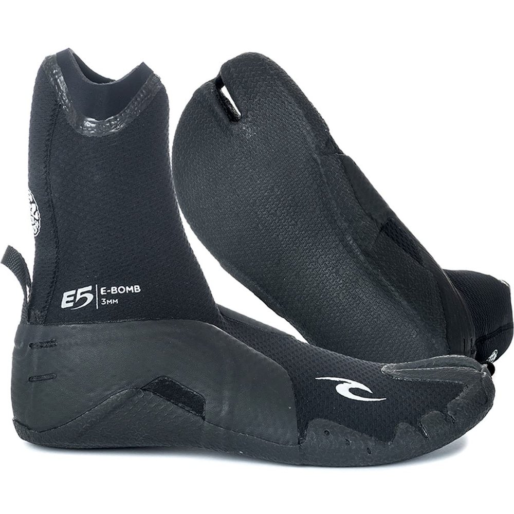 Rip Curl Mens E Bomb 3mm Split Toe Wetsuit Boots Boot - Black - Flash Lining