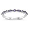 Unique Simulated Amethyst Promise Ring New .925 Sterling Silver Band Size 5 view 1