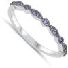 Unique Simulated Amethyst Promise Ring New .925 Sterling Silver Band Size 5 view 2