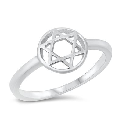 Star of David Ring Jewish Star New .925 Sterling Silver Band Size 8