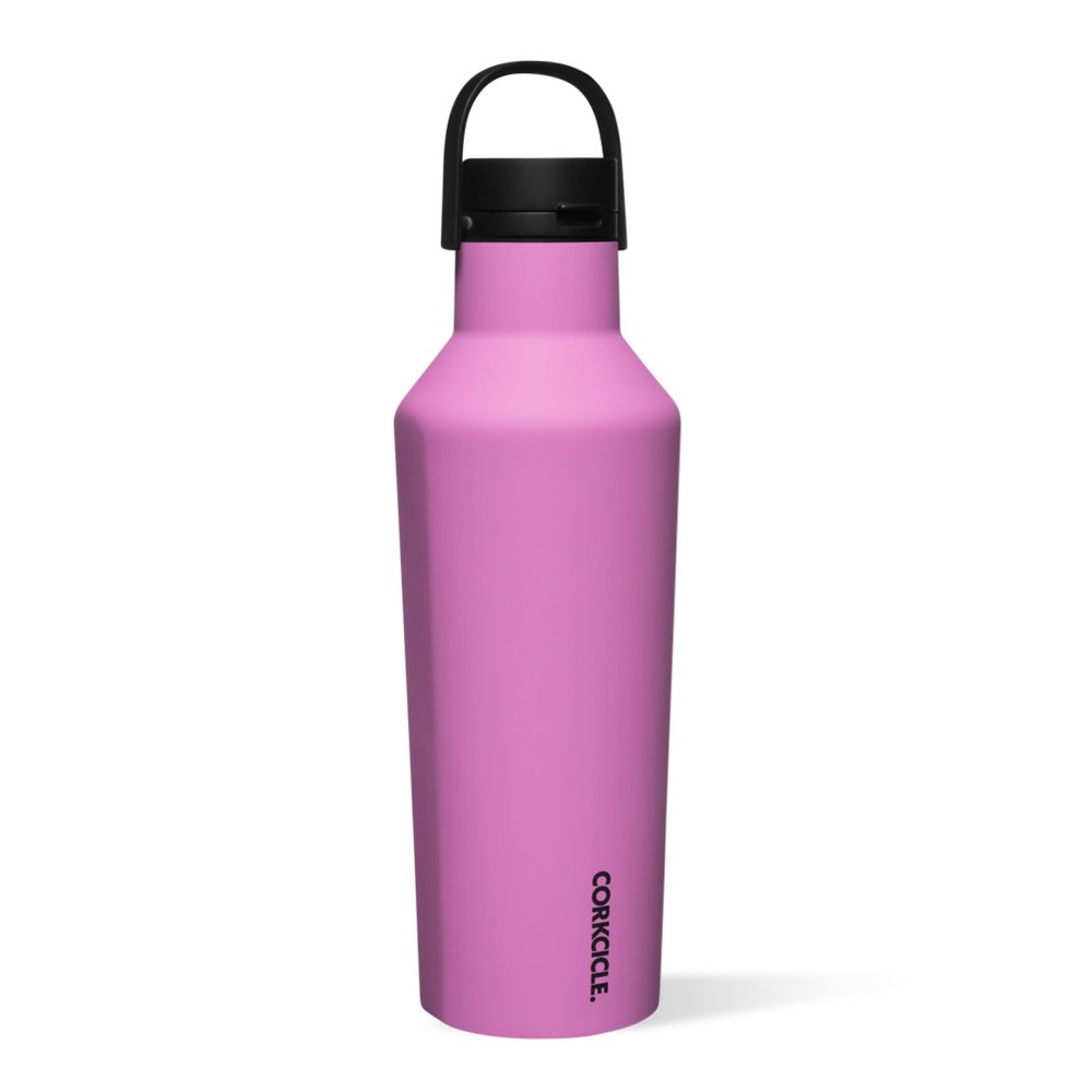 Corkcicle Sport Canteen - Keeps Drinks Cold 25 Hours - Stainless Steel Water Bottle - Triple-Insulated - Spill-Proof - Summer Drinkware Gift - Keeps Drinks Ice Cold - 32 oz - Fuchsia