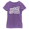Animal Crossing Girl's Bw New Horizons Logo T-Shirt, Pur Berry, Large view 1