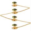 Aport Presents Green Brass Glass Kurta Buttons with Diamond Crystal and Chain in A Box for Men and Women #Aport-625 view 1