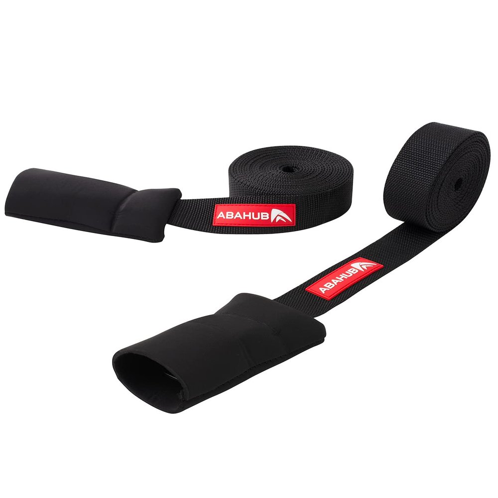 Abahub 2 PCS Roof Rack Cargo Tie Down Straps 16 ft x 1.5 inch for SUP Paddle Boards, Surfboards, Kayaks, Canoes, Heavy Duty Cam Buckle Tie Downs with Neoprene Sleeve
