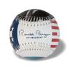 Ronald Reagan Signature Baseball - Patriotic Stars and Stripes Design - Quote: We Meant to Change a Nation... and Instead, we Changed The World. - Features President Reagan's Photo - Great Gift! view 1