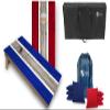 Tailgating Pros Striped Tournament Grade Cornhole Board Set w/LED Rings- Includes 4'x2' Regulation Boards, Ring Lights, Bean Bags, and Carrying Cases view 1
