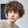 Amnenl Mens Afro Brown Short Wigs 70s 80s Rocker Curly Wig Kinky Synthetic Wigs for Cosplay Halloween Wig(Dark Brown) view 1