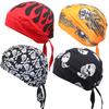4Pcs Doo Rags for Men, Head Wraps Dew Rags Bandana Beanie for Cycling Motorcycle (Flame/Skull) view 1