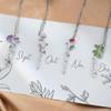 AILIN Custom Birth Flower Necklace With Name 925 Sterling Silver/Stainelss Steel Personalized Birth Flower Name Pendant Necklace Floral Mother Day Jewelry Gift for Women view 4