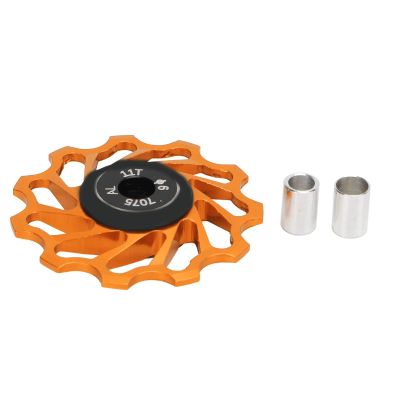 Alomejor Rear Derailleur Wheel 11T Ceramic Bearing Wheel Pulley Road Rear Derailleur Roller (11T Gold)