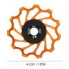 Alomejor Rear Derailleur Wheel 11T Ceramic Bearing Wheel Pulley Road Rear Derailleur Roller (11T Gold) view 2