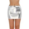 Sywiyi Women's Shiny Metallic Pencil Skirt Bodycon Mini Dress Rave Dance Bottoms Clubwear Silver B One Size view 2