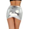 Sywiyi Women's Shiny Metallic Pencil Skirt Bodycon Mini Dress Rave Dance Bottoms Clubwear Silver B One Size view 4