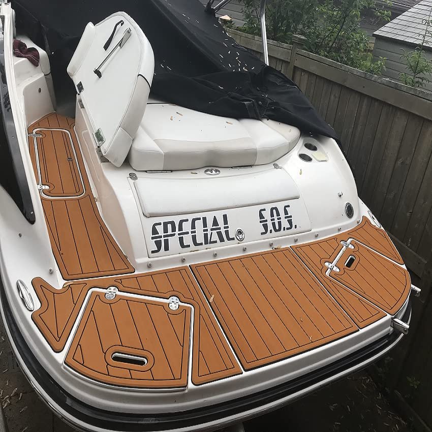 Boat EVA Faux Teak Decking Floor Compatible with 2007 Rinker 280 Express Swim Platform and Cockpit