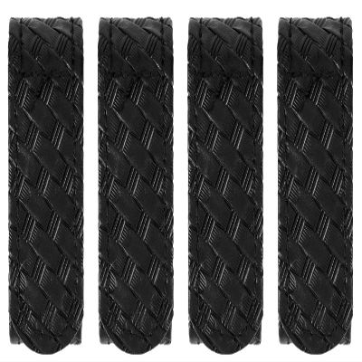 RYNO GEAR Basket Weave Synthetic Leather Belt Keepers (Set Of 4) (HIDDEN SNAP)