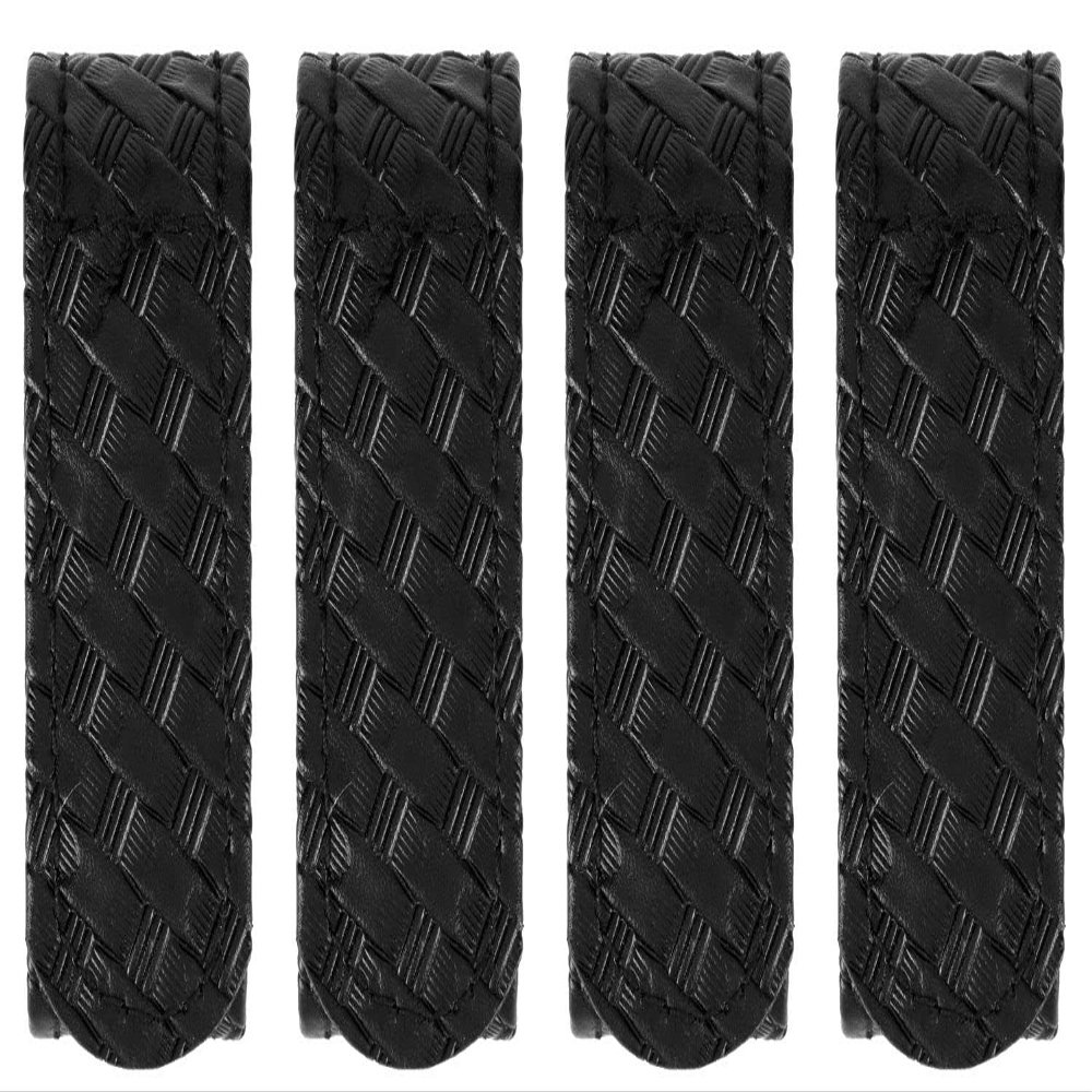 RYNO GEAR Basket Weave Synthetic Leather Belt Keepers (Set Of 4) (HIDDEN SNAP)