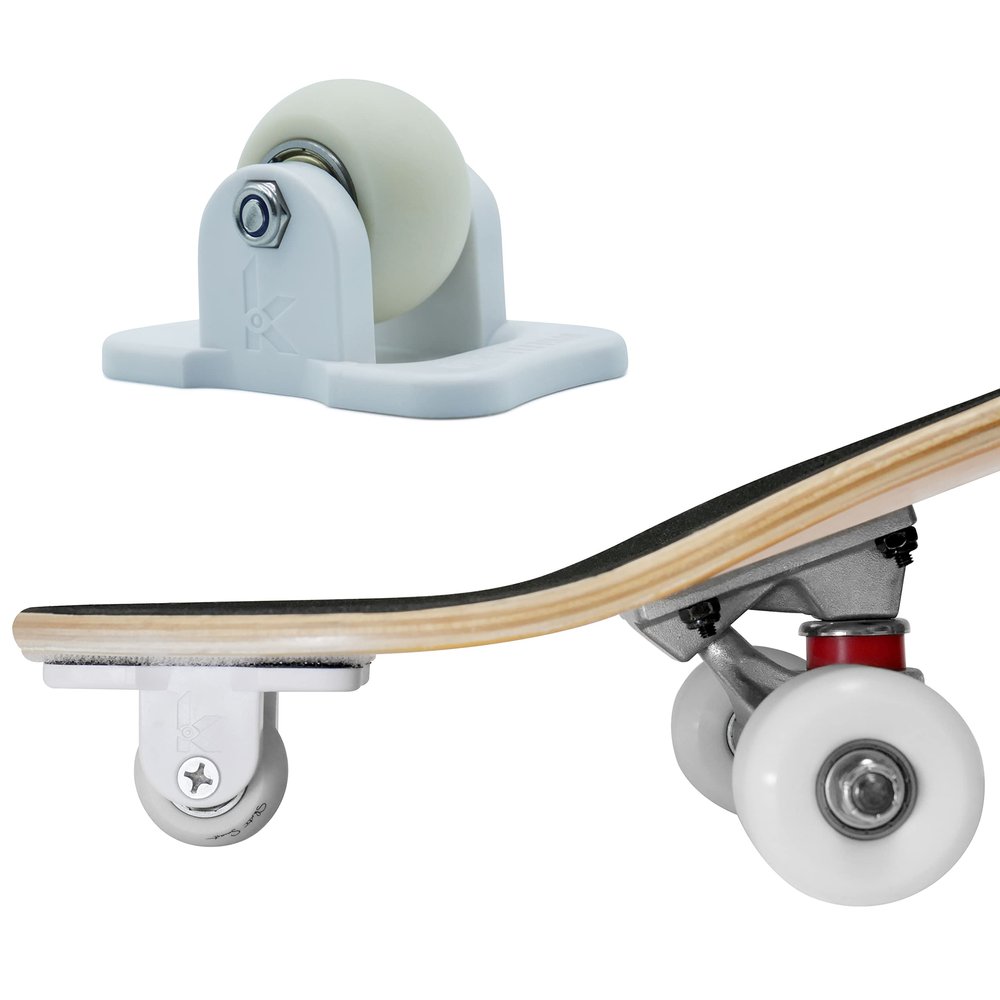 Skater Trainer Wheel. WHEELE-PRO from Kubaco. Learn Balance and Build Confidence. First Training Wheel for Skateboarding.(White)
