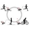 Cybex ZENO Multisport Trailer Frame in Black + Pink view 3