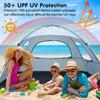 WhiteFang Beach Tent Anti-UV Portable Sun Shade Shelter for 3 Person, Extendable Floor with 3 Ventilating Mesh Windows Plus Carrying Bag, Stakes and Guy Lines (Sierra Blue) view 3