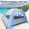 WhiteFang Beach Tent Anti-UV Portable Sun Shade Shelter for 3 Person, Extendable Floor with 3 Ventilating Mesh Windows Plus Carrying Bag, Stakes and Guy Lines (Sierra Blue) view 4