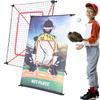 Net Playz Junior Baseball/Softball Trainer Combo, 3-Feet by 5-Feet Pitching Target Panel and Pitchback Rebounder Net with Carry Bag,Black,NOC031402022 view 1