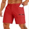MAGCOMSEN Mens Hiking Shorts Quick Dry Cargo Shorts Work Casual Shorts Lightweight Tactical Shorts Tomato Red,30 view 1