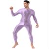 Manyakai Men's Glossy Lingerie Double-ended Zipper Leotard Full Body Yoga Bodybuilding Sports Jumpsuit Lavender One Size view 2
