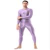 Manyakai Men's Glossy Lingerie Double-ended Zipper Leotard Full Body Yoga Bodybuilding Sports Jumpsuit Lavender One Size view 4