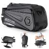 West Biking Bike Rear Seat Bag, Double Water Resistant, Zipper, Bicycle Trunk Pannier, 8.6L Capacity Waterproof Backseat Carrier Cargo Pouch with Strap & Rain Cover For Cycling view 1