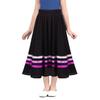 RUNQHUI Kids Girls Flowy A-Line Skirts Knee Length Vintage Pleated Swing Midi Skirt School Uniform Dancewear Black&Pink 10 Years view 1