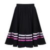 RUNQHUI Kids Girls Flowy A-Line Skirts Knee Length Vintage Pleated Swing Midi Skirt School Uniform Dancewear Black&Pink 10 Years view 2