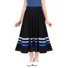 RUNQHUI Kids Girls Flowy A-Line Skirts Knee Length Vintage Pleated Swing Midi Skirt School Uniform Dancewear Black&Blue 8 Years view 1