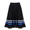 RUNQHUI Kids Girls Flowy A-Line Skirts Knee Length Vintage Pleated Swing Midi Skirt School Uniform Dancewear Black&Blue 8 Years view 2