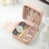 ASLIDECOR Small Travel Jewelry Case,Tiny Zipper Jewelry Box Gift for Rings Necklaces Earrings(pink) view 2
