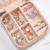 ASLIDECOR Small Travel Jewelry Case,Tiny Zipper Jewelry Box Gift for Rings Necklaces Earrings(pink) view 4