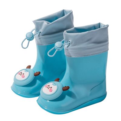 POLG Children's Waterproof Rubber Rain Boots for Kids Toddler Baby Boys Girls Anti-Slip Jelly Rainshoes with