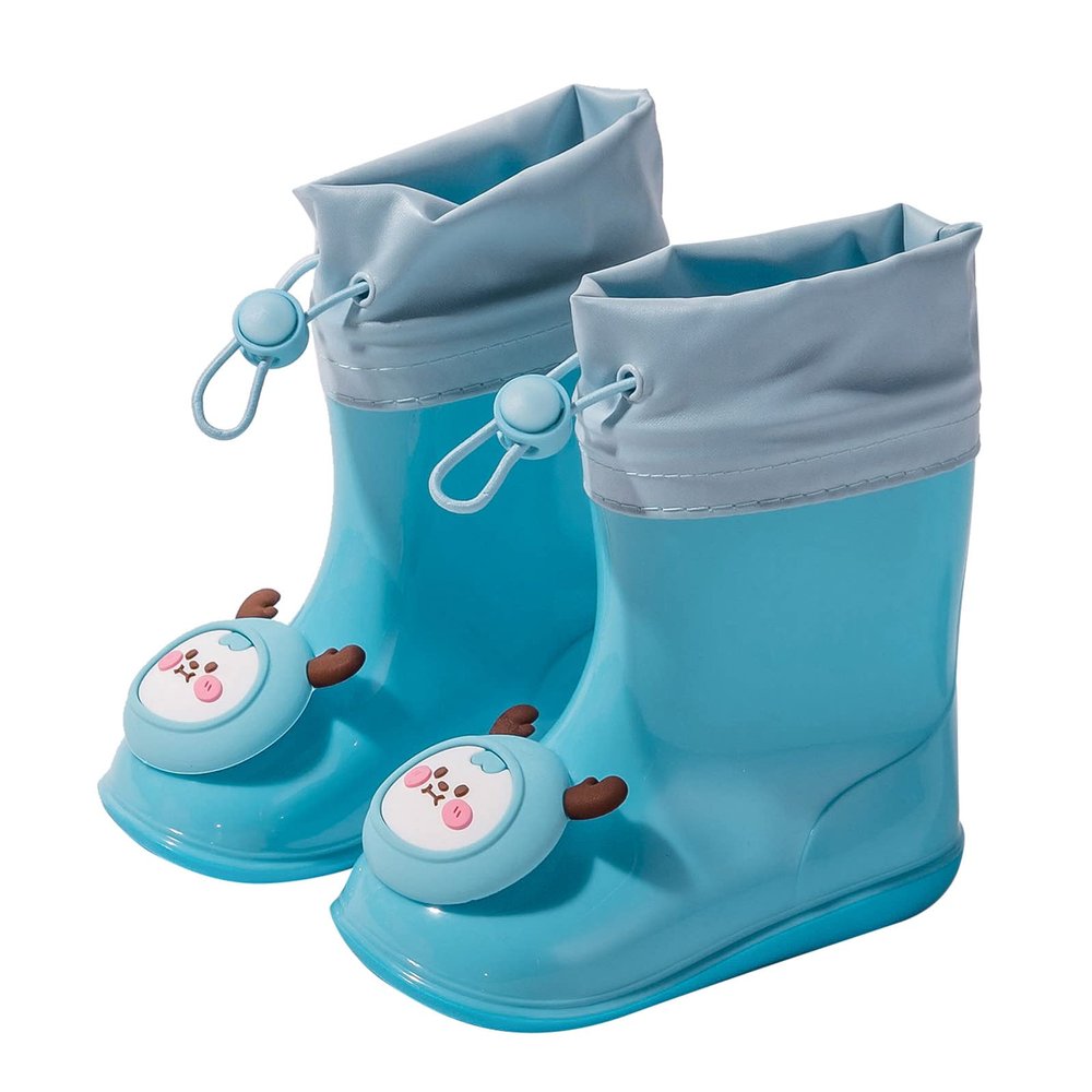 POLG Children's Waterproof Rubber Rain Boots for Kids Toddler Baby Boys Girls Anti-Slip Jelly Rainshoes with