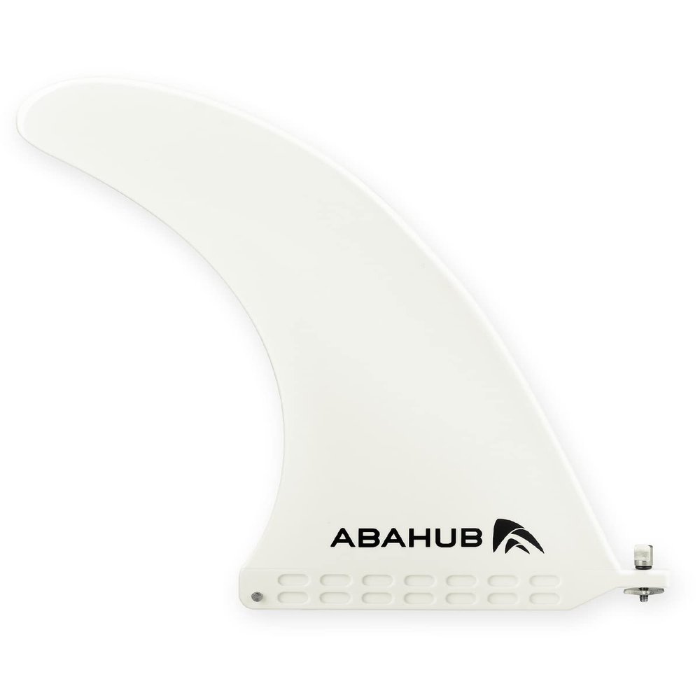 Abahub 10'' SUP Single Center Fin with 1 No Tool Fin Screw, Fiberglass Reinforeced 10 inch SUP Replacement Fins for Surfing, Surfboard, Stand-up Paddle Board, Longboard, White