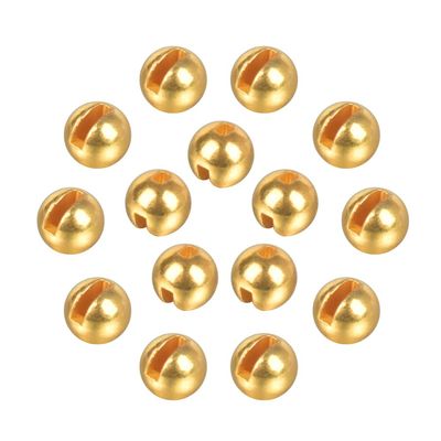 MUUNN 50pcs Tungsten Slotted Beads for Fly Tying, Sink Deeper and Faster 12 Colors/13 Sizes Slotted Tungsten Beads Fly Tying Beads Head Fly Tying Materials(Gold,2.5mm)