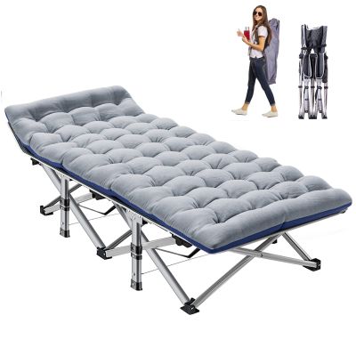 NAIZEA Folding Camping Cots for Adults, Portable Cot with Mattress Heavy Duty Outdoor Bed with Carry Bag 1200d Oxford Cloth Sleeping Cots for Camping Office Nap Home Guest Beach Travel