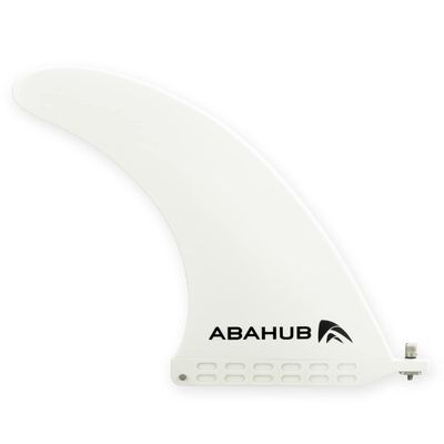 Abahub 9'' SUP Single Center Fin, No Tool Fin Screw, Fiberglass Reinforeced 9 inch SUP Replacement Fins for Surfboard, Stand-up Paddle Board, Longboard, White