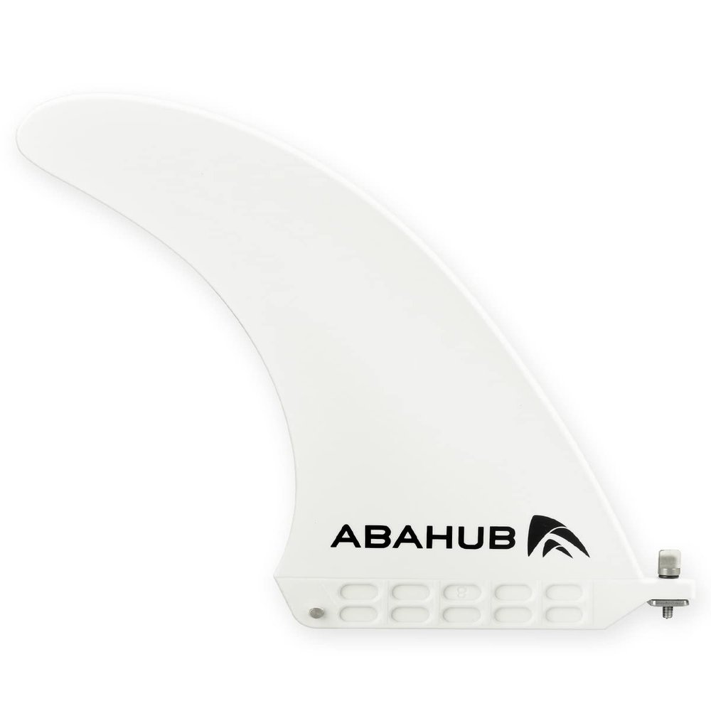 Abahub 8'' SUP Single Center Fin with 1 No Tool Fin Screw, Fiberglass Reinforeced 8 inch SUP Replacement Fins for Surfboard, Stand-up Paddle Board, Longboard, White