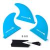 Abahub Surfboard Thruster Fins Set, Compatible with Future Style Fin Box, Fiberglass Reinforced 3 Pieces Surf Fin Set for Surf Boards, Surfing Longboard, Shortboard, with Screws and Key, Blue view 1
