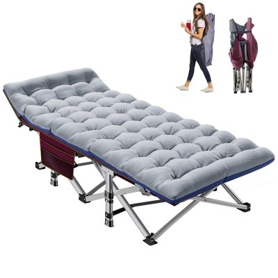 NAIZEA Folding Camping Cots for Adults, Portable Cot with Mattress Heavy Duty Outdoor Bed with Carry Bag 1200d Oxford Cloth Sleeping Cots for Camping Office Nap Home Guest Beach Travel
