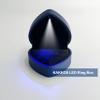 KAKKOII Heart Shaped Ring Box with LED Light Velvet Jewelry Display Box Earrings Storage Gift Organizer for Proposal,Engagement,Wedding(Blue) view 2