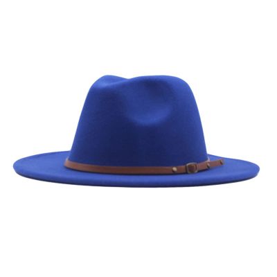 Huaai Women Men Casual Fedora Hat Lady Retro Vintage Wide Brim Warm Fedora Hats Floppy Panama Hat Felt Jazz Caps