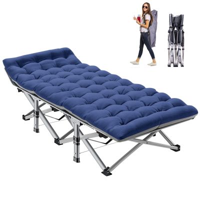NAIZEA Folding Camping Cots for Adults, Portable Cot with Mattress Heavy Duty Outdoor Bed with Carry Bag 1200d Oxford Cloth Sleeping Cots for Camping Office Nap Home Guest Beach Travel