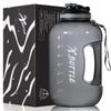 1 Gallon BPA Free Dishwasher Safe 128oz Large Water Bottle with Motivational Time Marker and Handle - Leak-proof Big Black Water Jug for Camping, Sports, Workouts (Chug Lid) view 1