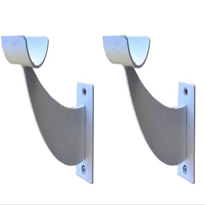 Athletic Bar Single Ballet Open Bracket (Pair) Fixed Height Wall Mount Ballet Barre 2 Brackets Included for 1.5" to 1.7" Diameter for Wooden Dowels (White)
