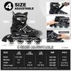 2PM SPORTS Vinal Girls Adjustable Flashing Inline Skates, All Wheels Light Up, Fun Illuminating Skates for Kids and Men - Sliver M view 2